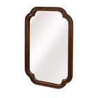 Miroir mural 24 x 36 avec cadre en bois massif, coins arrondis, miroir décoratif pour salle de bain, chambre à coucher, salon, entrée-Panipeachy