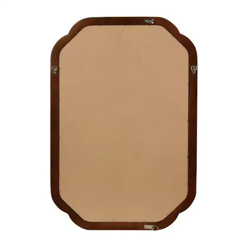 Miroir mural 24 x 36 avec cadre en bois massif, coins arrondis, miroir décoratif pour salle de bain, chambre à coucher, salon, entrée-Panipeachy