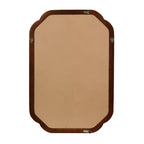 Miroir mural 24 x 36 avec cadre en bois massif, coins arrondis, miroir décoratif pour salle de bain, chambre à coucher, salon, entrée-Panipeachy