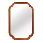 Miroir mural 24 x 36 avec cadre en bois massif, coins arrondis, miroir décoratif pour salle de bain, chambre à coucher, salon, entrée-Panipeachy