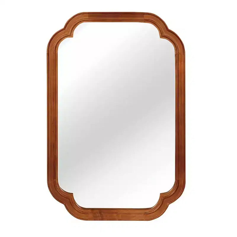 Miroir mural 24 x 36 avec cadre en bois massif, coins arrondis, miroir décoratif pour salle de bain, chambre à coucher, salon, entrée-Panipeachy