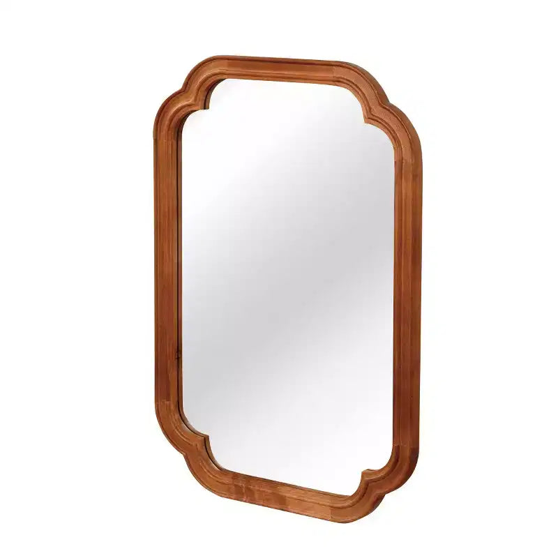 Miroir mural 24 x 36 avec cadre en bois massif, coins arrondis, miroir décoratif pour salle de bain, chambre à coucher, salon, entrée-Panipeachy