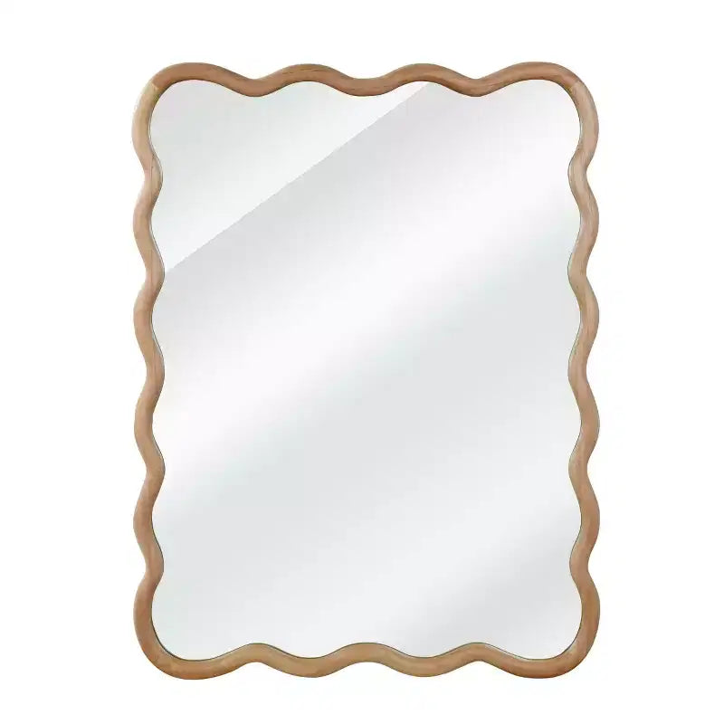 Miroir mural 30 x 40 avec cadre en bois massif, miroir décoratif rectangulaire ondulé pour salle de bain, chambre à coucher, salon, entrée-Panipeachy