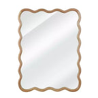 Miroir mural 30 x 40 avec cadre en bois massif, miroir décoratif rectangulaire ondulé pour salle de bain, chambre à coucher, salon, entrée-Panipeachy