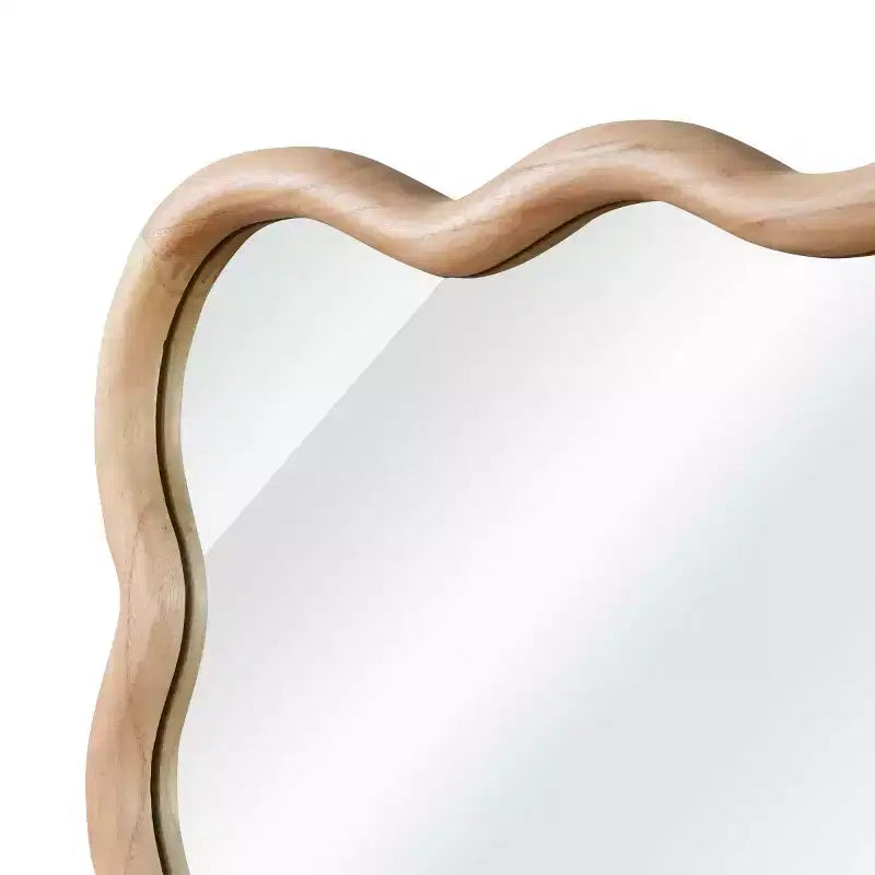 Miroir mural 30 x 40 avec cadre en bois massif, miroir décoratif rectangulaire ondulé pour salle de bain, chambre à coucher, salon, entrée-Panipeachy