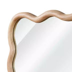 Miroir mural 30 x 40 avec cadre en bois massif, miroir décoratif rectangulaire ondulé pour salle de bain, chambre à coucher, salon, entrée-Panipeachy