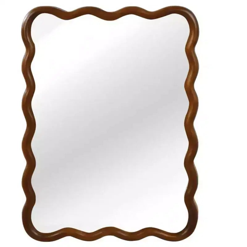 Miroir mural 30 x 40 avec cadre en bois massif, miroir décoratif rectangulaire ondulé pour salle de bain, chambre à coucher, salon, entrée-Panipeachy