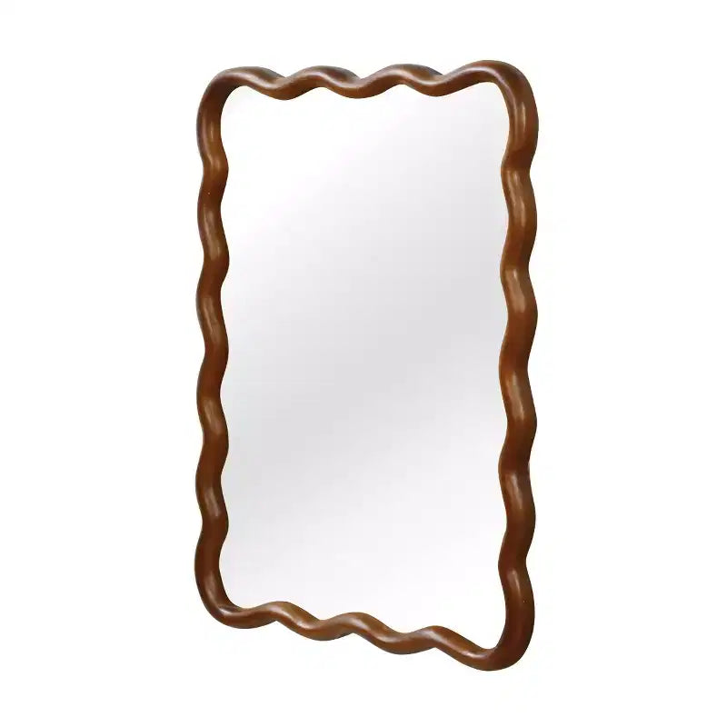 Miroir mural 30 x 40 avec cadre en bois massif, miroir décoratif rectangulaire ondulé pour salle de bain, chambre à coucher, salon, entrée-Panipeachy