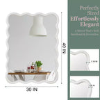 Miroir mural 30 x 40 avec cadre en bois massif, miroir décoratif rectangulaire ondulé pour salle de bain, chambre à coucher, salon, entrée-Panipeachy
