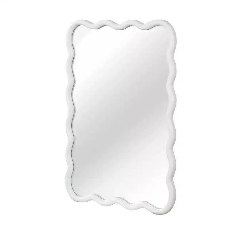 Miroir mural 30 x 40 avec cadre en bois massif, miroir décoratif rectangulaire ondulé pour salle de bain, chambre à coucher, salon, entrée-Panipeachy