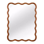 Miroir mural 30 x 40 avec cadre en bois massif, miroir décoratif rectangulaire ondulé pour salle de bain, chambre à coucher, salon, entrée-Panipeachy
