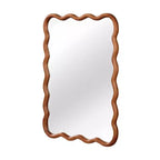 Miroir mural 30 x 40 avec cadre en bois massif, miroir décoratif rectangulaire ondulé pour salle de bain, chambre à coucher, salon, entrée-Panipeachy