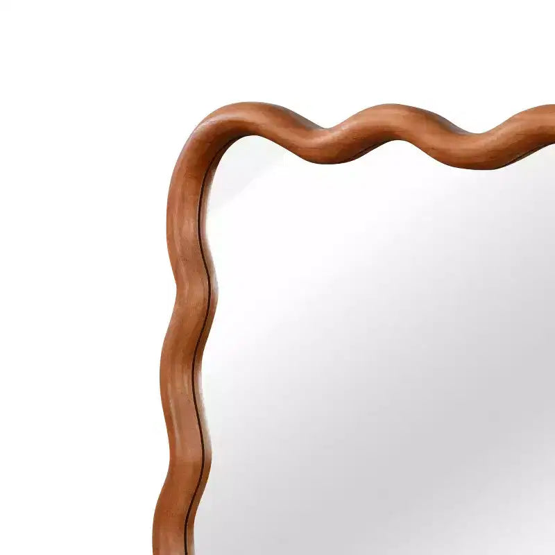 Miroir mural 30 x 40 avec cadre en bois massif, miroir décoratif rectangulaire ondulé pour salle de bain, chambre à coucher, salon, entrée-Panipeachy