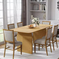 PexFix 67 x 33.5 Farmhouse Dining Table Solid Wood Kitchen Table with Arched Legs Square Natural Wood Top for Dining Room & Kitchen