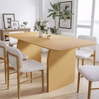 PexFix 67 x 33.5 Table de salle à manger de style ferme, en bois massif, avec pieds arqués et plateau carré en bois naturel pour salle à manger et cuisine