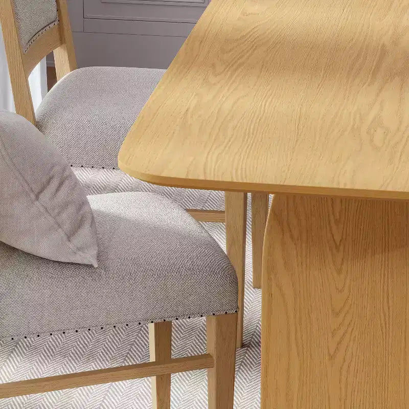 PexFix 67 x 33.5 Table de salle à manger de style ferme, en bois massif, avec pieds arqués et plateau carré en bois naturel pour salle à manger et cuisine