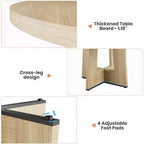 Table de salle à manger ronde de 47 pouces pour 4 à 6 personnes - Table de cuisine circulaire avec base de piédestal robuste, meuble de salle à manger peu encombrant