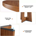 Table de salle à manger ronde de 47 pouces pour 4 à 6 personnes - Table de cuisine circulaire avec base de piédestal robuste, meuble de salle à manger peu encombrant
