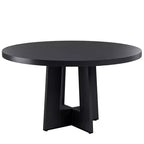 47 Round Dining Table for 4-6 People - Circle Kitchen Dinner Table with Sturdy Pedestal Base, Space Saving Dinning Room Furniture