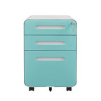 Meuble Classeur Mobile à 3 Tiroirs avec Serrure C Entièrement Assemblé Rangement Sous-Bureau pour Dossiers A4/Lettre/Légal, Conception en Métal Roulant à 5 Roues