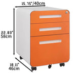 Meuble Classeur Mobile à 3 Tiroirs avec Serrure C Entièrement Assemblé Rangement Sous-Bureau pour Dossiers A4/Lettre/Légal, Conception en Métal Roulant à 5 Roues