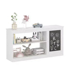 Étagère à Livres et Meuble de Rangement pour Jouets 3-en-1 pour Enfants avec Tableau Noir, Organisateur Blanc Moderne pour Salle de Jeux