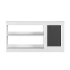 Étagère à Livres et Meuble de Rangement pour Jouets 3-en-1 pour Enfants avec Tableau Noir, Organisateur Blanc Moderne pour Salle de Jeux
