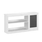 Étagère à Livres et Meuble de Rangement pour Jouets 3-en-1 pour Enfants avec Tableau Noir, Organisateur Blanc Moderne pour Salle de Jeux