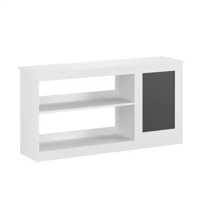 Étagère à Livres et Meuble de Rangement pour Jouets 3-en-1 pour Enfants avec Tableau Noir, Organisateur Blanc Moderne pour Salle de Jeux