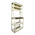 VIYET 67 5-Tier Bakers Rack (White & Rustic Brown), Particle Board Kitchen Storage Shelf (Microwave Stand & Coffee Bar Organizer)