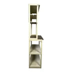 VIYET 67 Étagère de boulanger à 5 niveaux (blanc et marron rustique), étagère de rangement de cuisine en panneaux de particules (support de micro-ondes et organisateur de bar à café)
