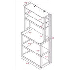 VIYET 67 Étagère de boulanger à 5 niveaux (blanc et marron rustique), étagère de rangement de cuisine en panneaux de particules (support de micro-ondes et organisateur de bar à café)