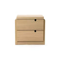 LuxenHome White Oak Mid-Century 2-Drawer Nightstand, 20.5'' Engineered Wood Accent Table Brown
