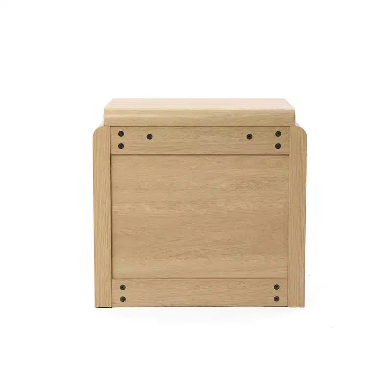 Table de chevet LuxenHome en chêne blanc mi-siècle à 2 tiroirs, 52 cm, table d'appoint en bois manufacturé, marron