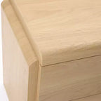 Table de chevet LuxenHome en chêne blanc mi-siècle à 2 tiroirs, 52 cm, table d'appoint en bois manufacturé, marron