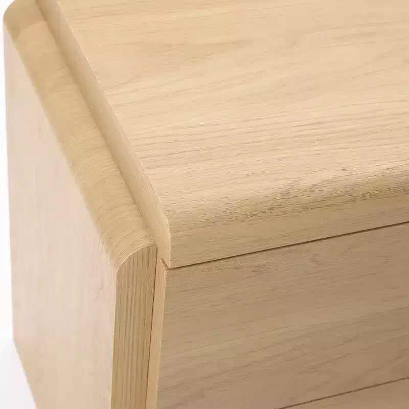 Table de chevet LuxenHome en chêne blanc mi-siècle à 2 tiroirs, 52 cm, table d'appoint en bois manufacturé, marron