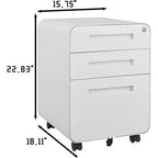 Meuble de classement roulant à 3 tiroirs pour bureau à domicile, caisson de classement mobile sous bureau avec serrure et anti-basculement, pour formats A4/Lettre/Legal