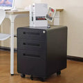 3 Drawer Rolling File Cabinet for Home Office, Under Desk Mobile Filing Cabinet with Lock & Anti-tilt, for A4/Letter/Legal Size