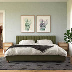 GDFStudio Norvale Modern Upholstered Platform Bed with Tufted Headboard