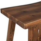 Tabourets de cuisine rustiques Whisen de style campagnard, lot de 2, chaises de cuisine en bois hauteur comptoir - Noyer