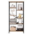 5-Tier Rustic Brown Bookshelf C 80CM, Vintage Finish, Staggered Metal Frame C Open Shelf Storage for Living Room/Bedroom/Office (1-Pack)