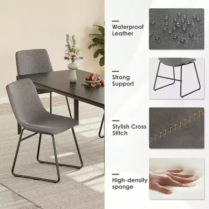 MAYEERTY Lot de 4 chaises de cuisine/salle à manger, assise polyvalente pour salle à manger et usage domestique