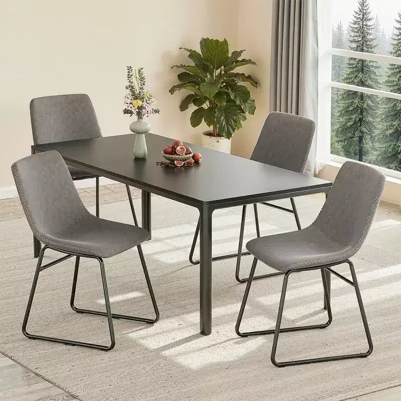 MAYEERTY Lot de 4 chaises de cuisine/salle à manger, assise polyvalente pour salle à manger et usage domestique