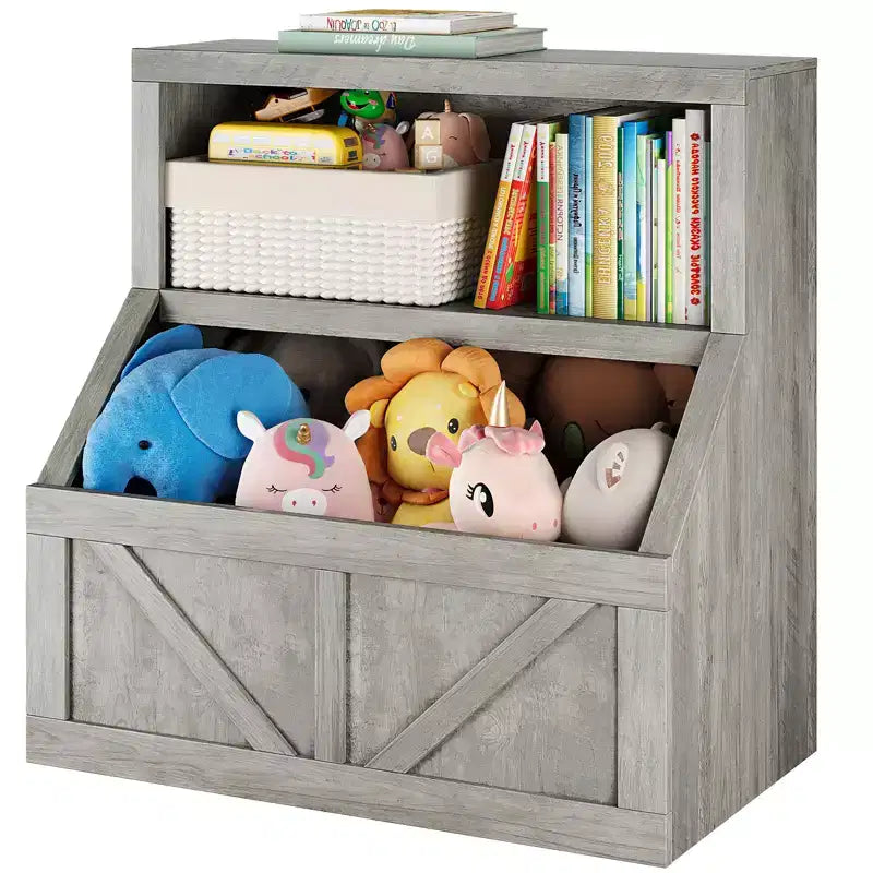 Étagère à livres et organisateur de jouets pour enfants - Bibliothèque en bois avec grand placard de rangement, design mince anti-basculement pour chambre d'enfant, chambre à coucher ou salle de jeux