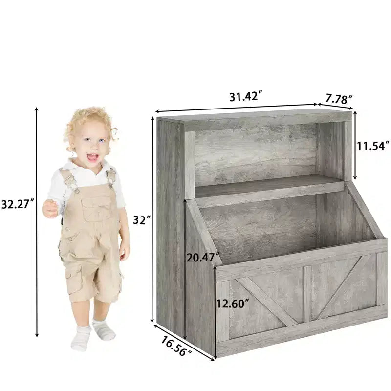 Étagère à livres et organisateur de jouets pour enfants - Bibliothèque en bois avec grand placard de rangement, design mince anti-basculement pour chambre d'enfant, chambre à coucher ou salle de jeux