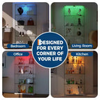 Vitrine d'exposition en verre trempé à 4 niveaux, vitrine entièrement vitrée avec lumières LED et capteur de corps humain, armoire de rangement pour objets de collection et décoration.
