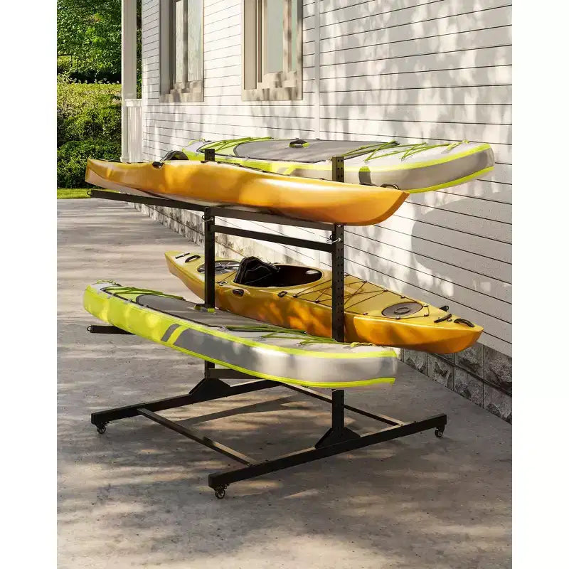 COZONY 2-Layer Heavy Duty Kayak Storage Rack, Double-Sided Steel Stand for Garage Dock Shed