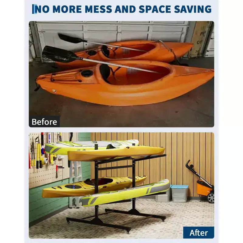 COZONY Support de Rangement pour Kayak Robuste à 2 Niveaux, Support en Acier Double Face pour Garage Quai Abri de Jardin