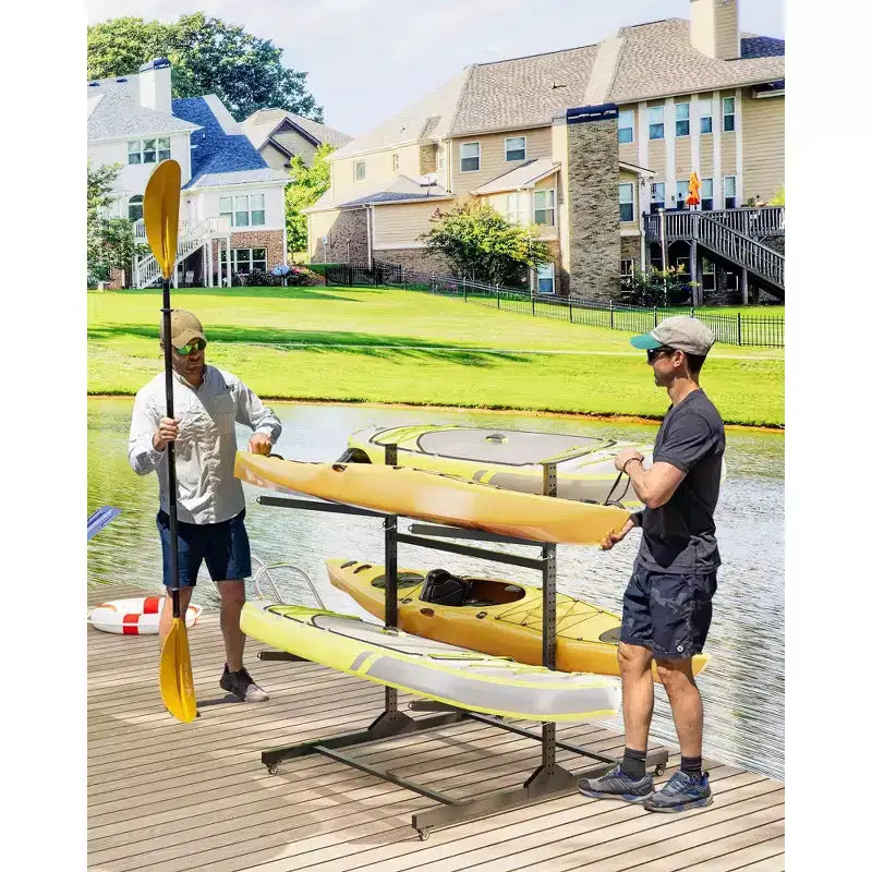 COZONY Support de Rangement pour Kayak Robuste à 2 Niveaux, Support en Acier Double Face pour Garage Quai Abri de Jardin