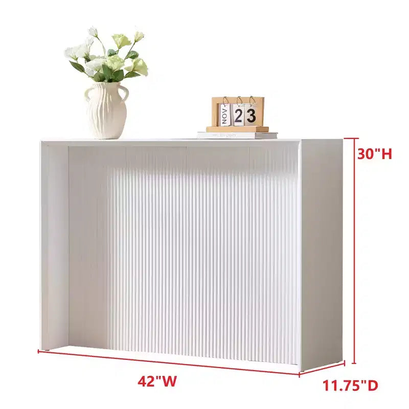 Kings Brand Furniture Lira – Console contemporaine avec façade ondulée